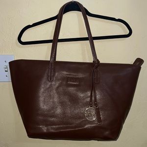 BCBG Brown Tote Bag w/ Zipper